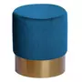 Paris Prix Pouf Rond Design  Nano  42cm Bleu