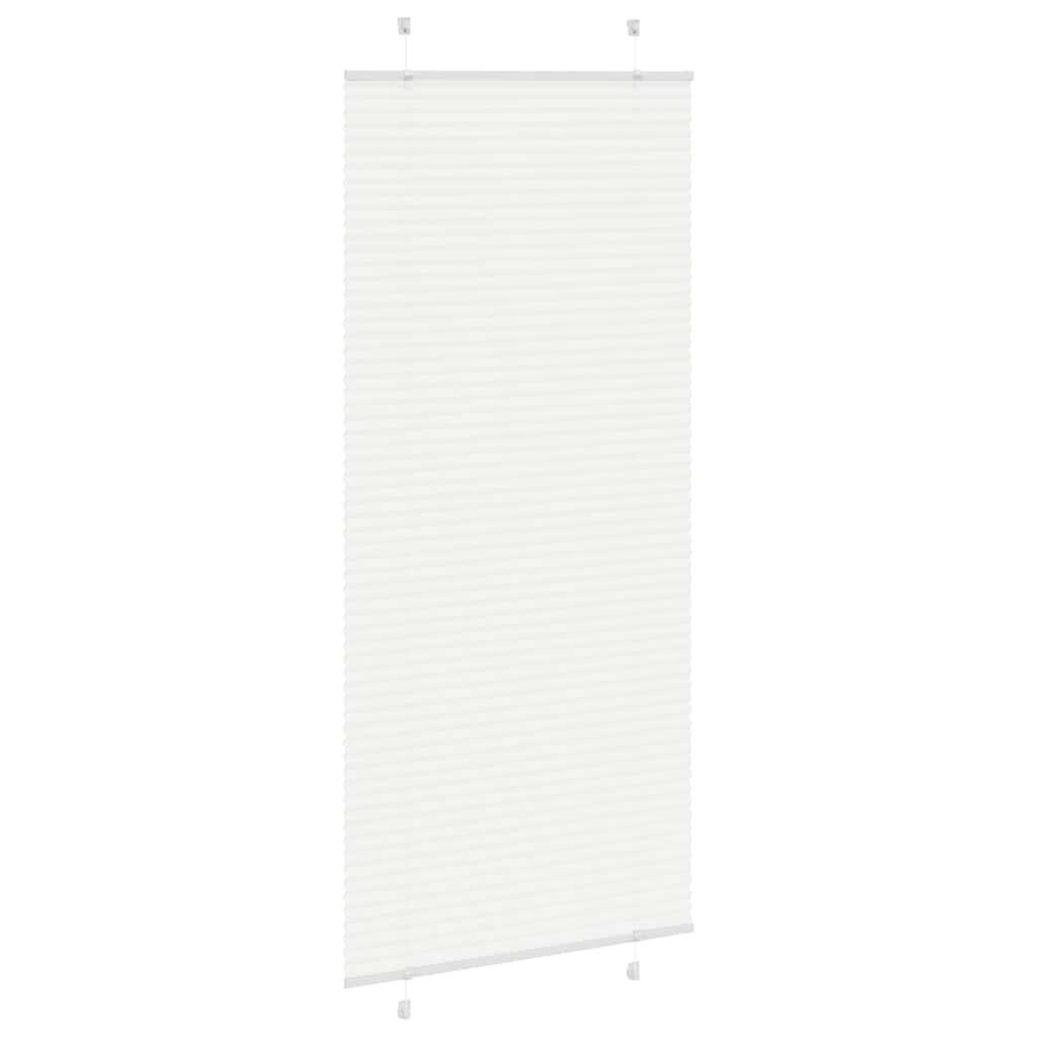 Voir la diapositive 4 : VIDAXL Store plisse blanc 95x200 cm largeur du tissu 94,4 cm polyester