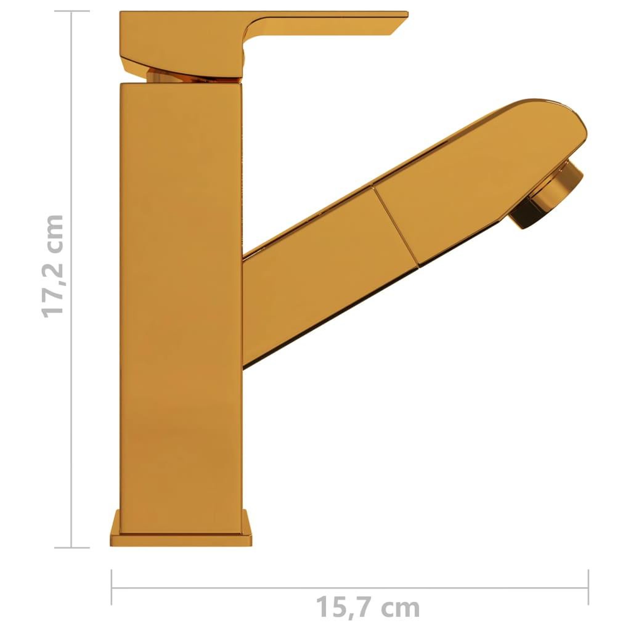 Voir la diapositive 6 : VIDAXL Robinet de lavabo retractable Finition doree 157x172 mm