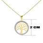 Voir la diapositive 2 : L'ATELIER D'AZUR Collier - Pendentif Or 18 Carats 750/000 Jaune - Arbre de Vie Serti de Zirconiums - Chaine Dorée