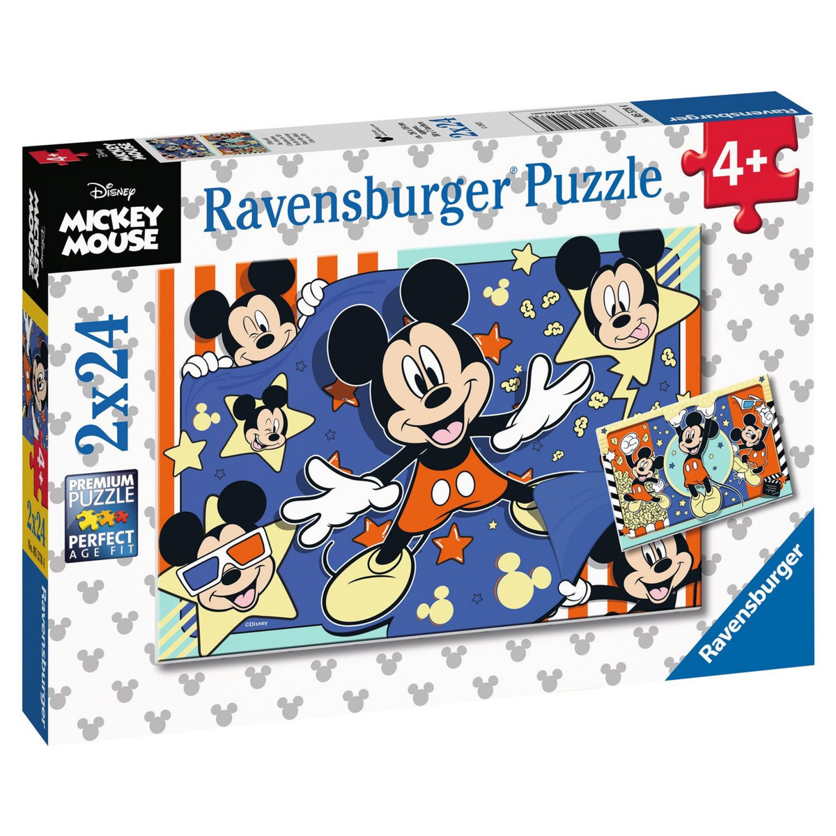 RAVENSBURGER Puzzles 2x24 pièces - Au cinéma / Disney Mickey Mouse