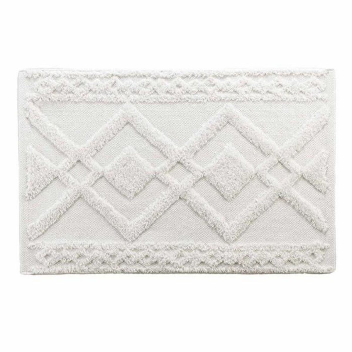 Paris Prix Tapis de Bain Jacquard  Gladis  50x80cm Blanc