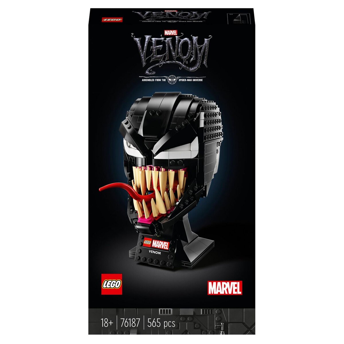 LEGO Marvel 76187 Venom, Kit de Construction, Masque, Casque de Tête, Déco, Adultes, 