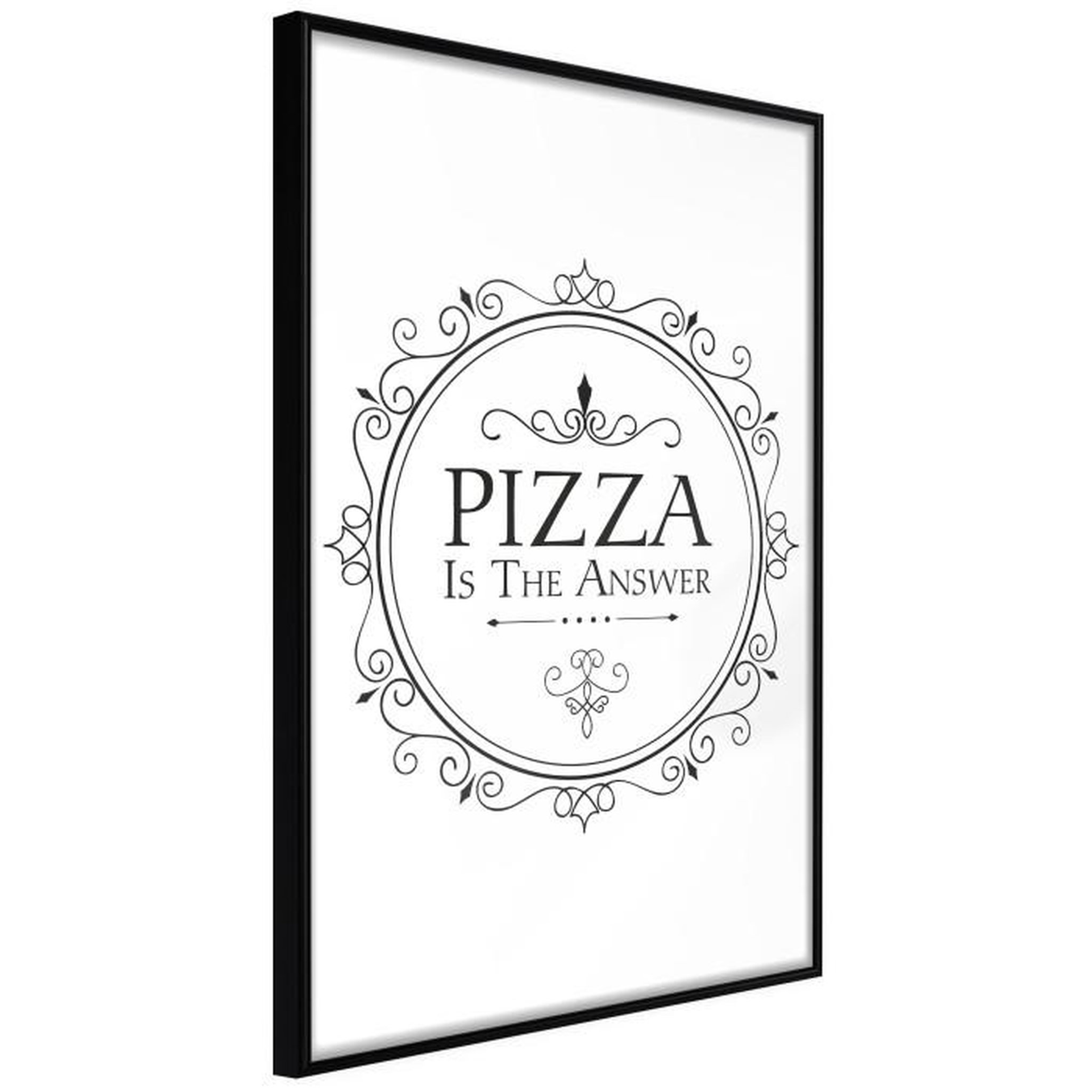 Paris Prix Affiche Murale Encadrée  Pizza. Coloris disponibles : Jaune, Noir