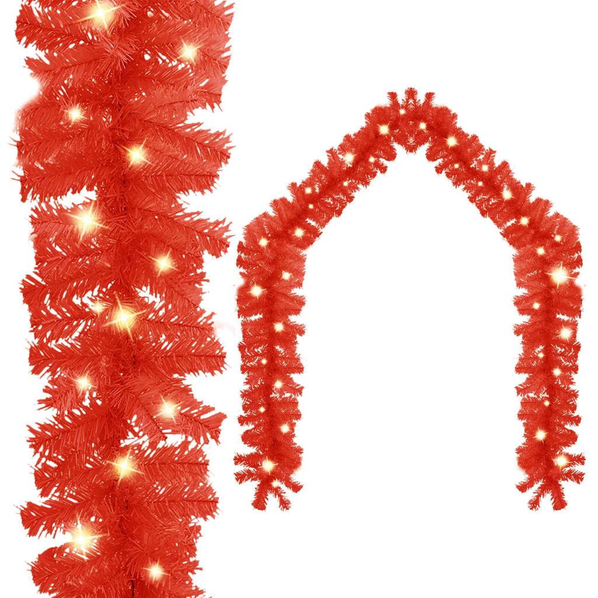 VIDAXL Guirlande de Noël avec lumieres LED 10 m Rouge