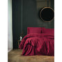 Voir la diapositive 1 : GENERIQUE Parure de lit - 1 housse de couette 140 x 200cm + 1 taies d'oreiller 60 x 60 cm - Satin - Rouge bordeaux