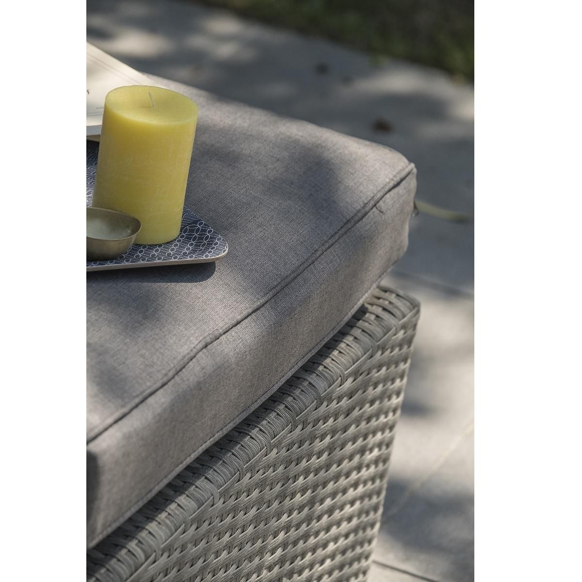 DCB GARDEN Salon bas de jardin - 5 places - résine tressée - gris - BONHEUR