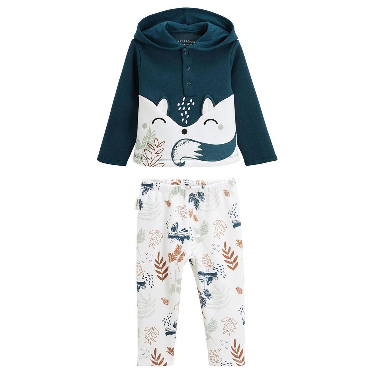 Petit Béguin Ensemble bébé sweat-shirt et pantalon en molleton Bivouac