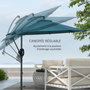 Voir la diapositive 5 : OUTSUNNY Parasol déporté octogonal inclinable Ø 2,93 x 2,60 m avec pied métal époxy alu bleu canard