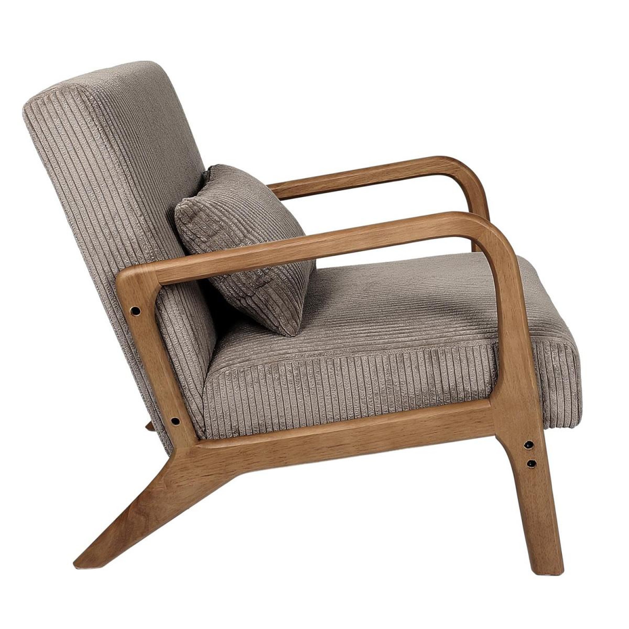 Voir la diapositive 3 : The Home Deco Factory Fauteuil côtelé design  scott  75cm taupe