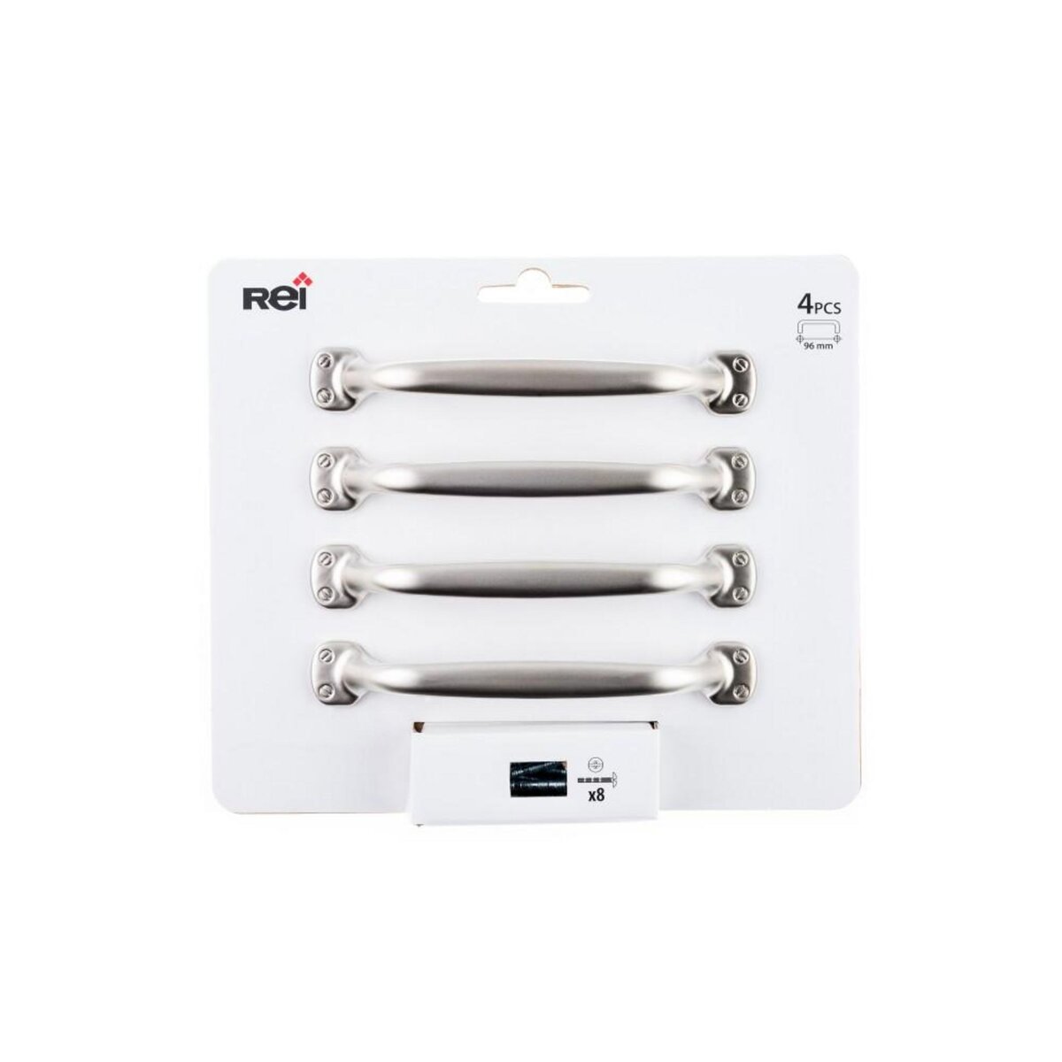 CENTRALE BRICO Lot de 4 poignées de meuble entraxe 96 mm zamak mat