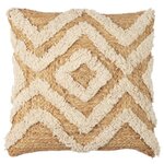 Paris Prix Coussin Déco en Jute  Tufté  40x40cm Beige & Naturel
