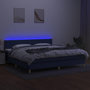 Voir la diapositive 3 : VIDAXL Sommier a lattes de lit et matelas et LED Bleu 200x200 cm Tissu