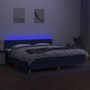 Voir la diapositive 3 : VIDAXL Sommier a lattes de lit et matelas et LED Bleu 200x200 cm Tissu