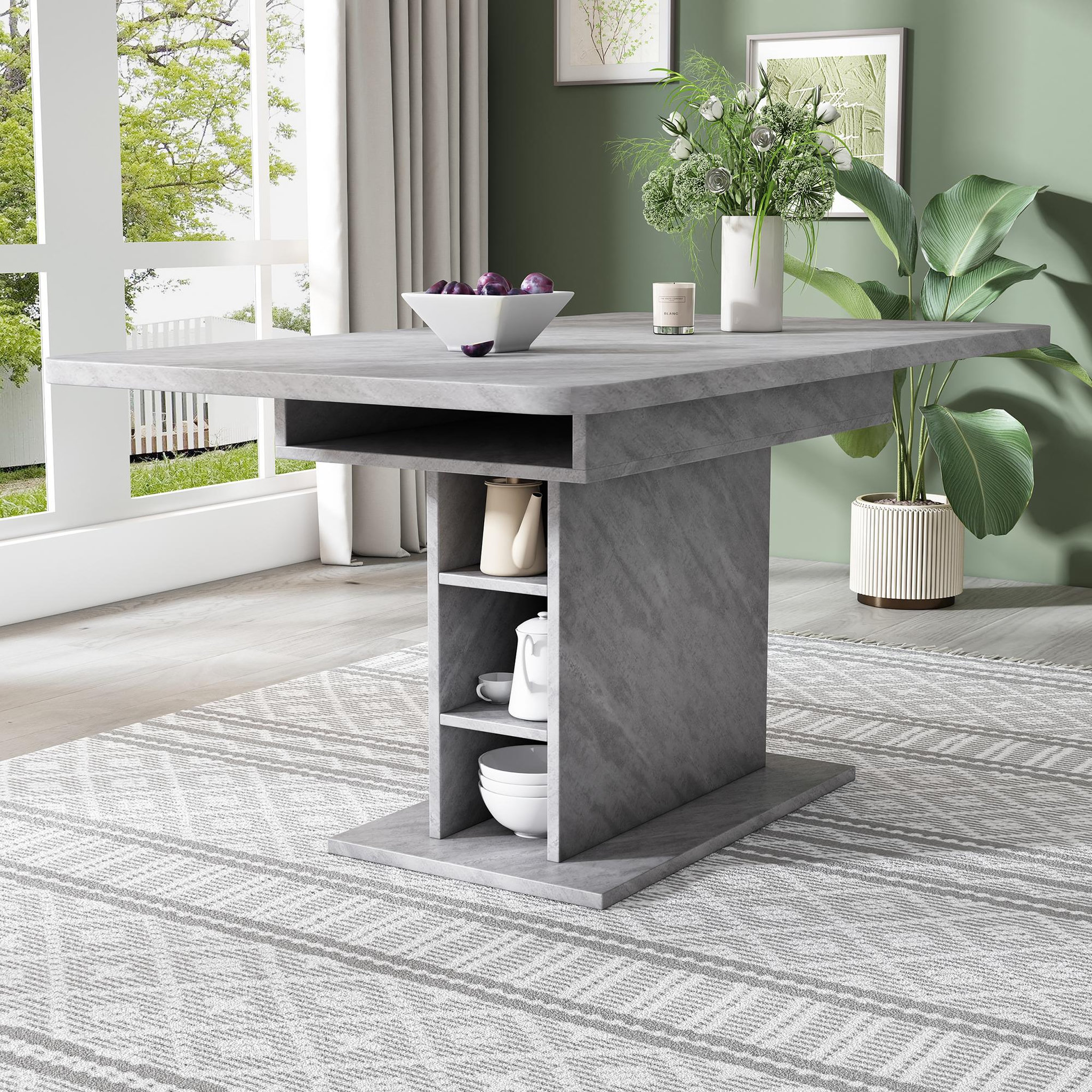 Voir la diapositive 4 : MERAX Table à Manger 110(130) X 70 X 75cm Extensible Avec Rangement