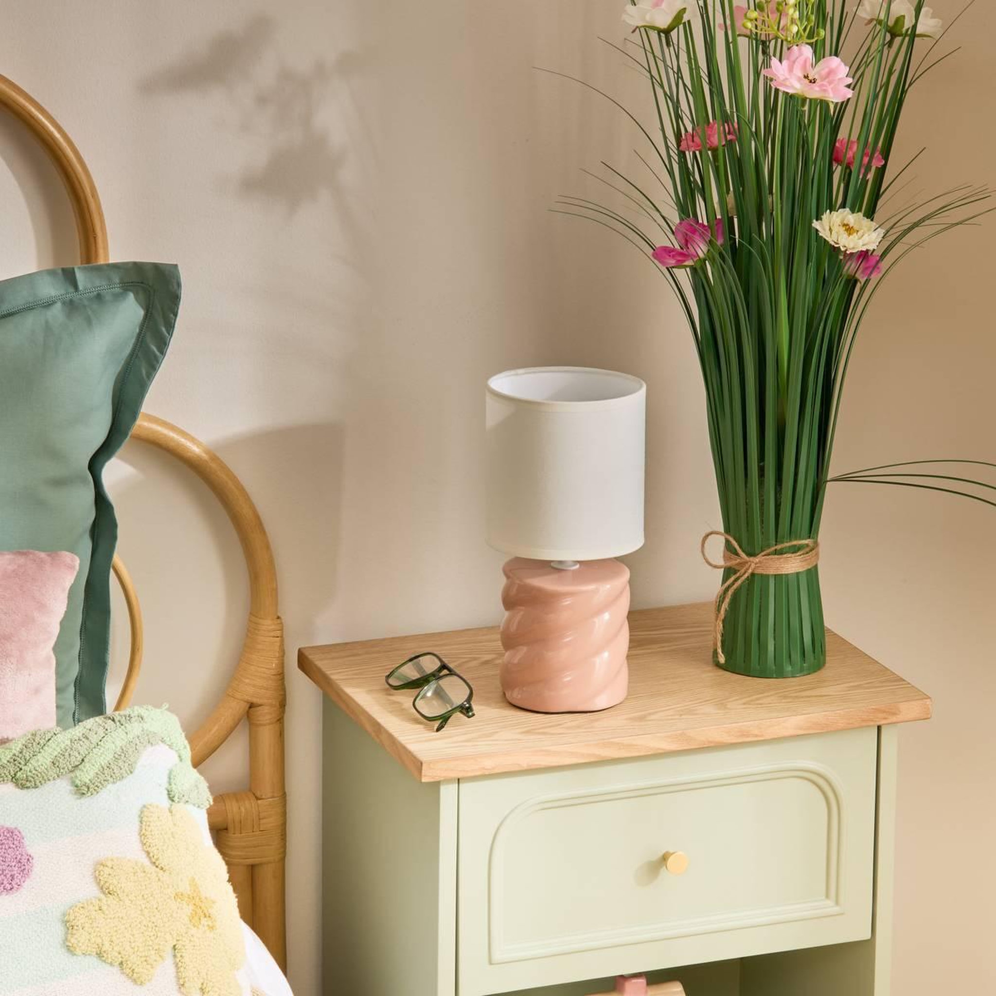 Voir la diapositive 5 : ATMOSPHERA Lampe à Poser en Grès  Noly  27cm Pêche