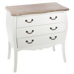 ATMOSPHERA Commode en bois Chrysa - L. 75 x H. 76 cm - Blanc