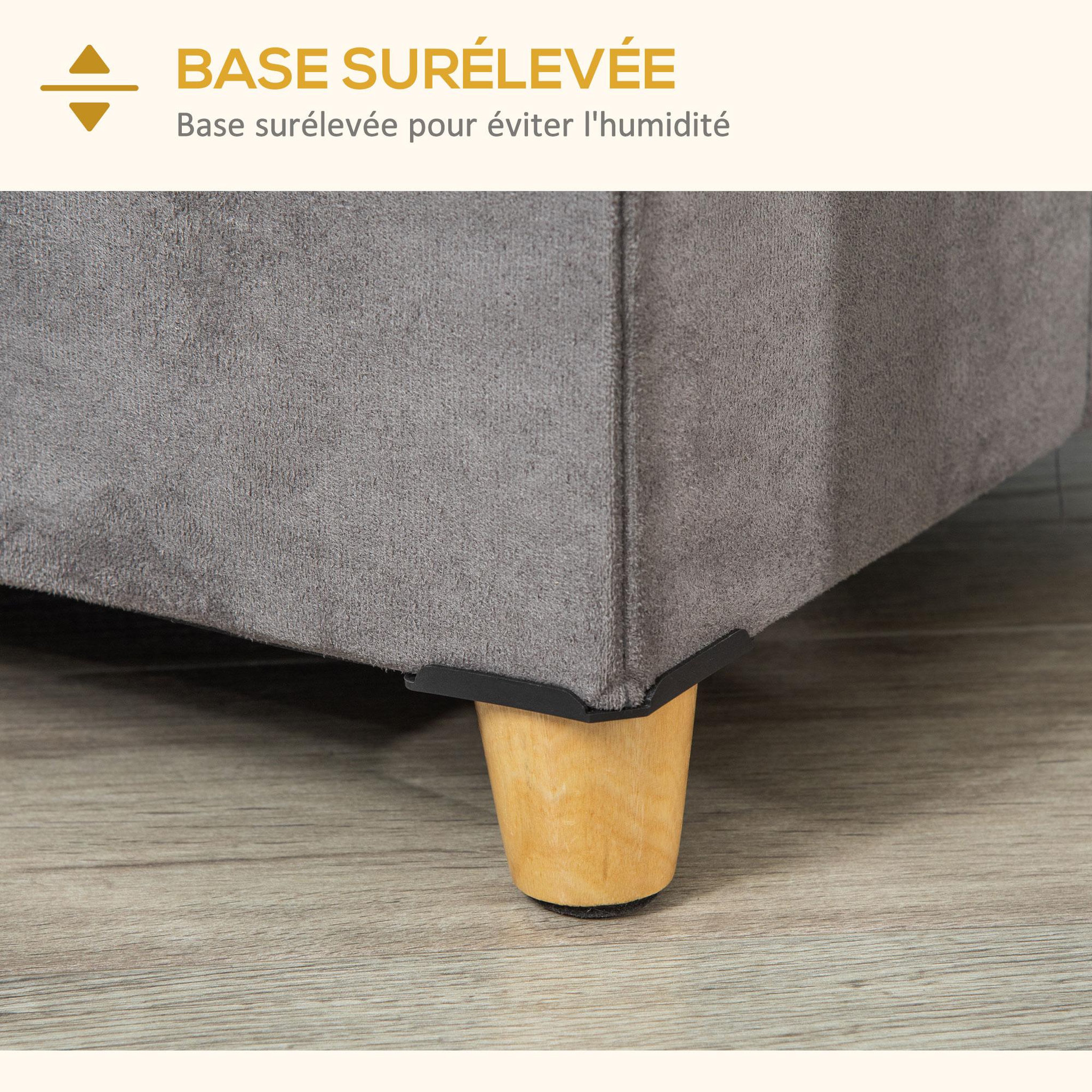 Voir la diapositive 6 : PAWHUT Niche chat maison de chat sur pied repose-pied 2 en 1 - coussin inclus - pliable - MDF peluche suédé gris