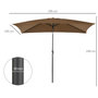 Voir la diapositive 3 : OUTSUNNY Parasol inclinable rectangulaire métal polyester haute densité 2,95L x 1,95l x 2,4H m chocolat