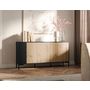 Voir la diapositive 4 : BEST MOBILIER Cambridge - buffet bas - effet bois et noir - 150 cm