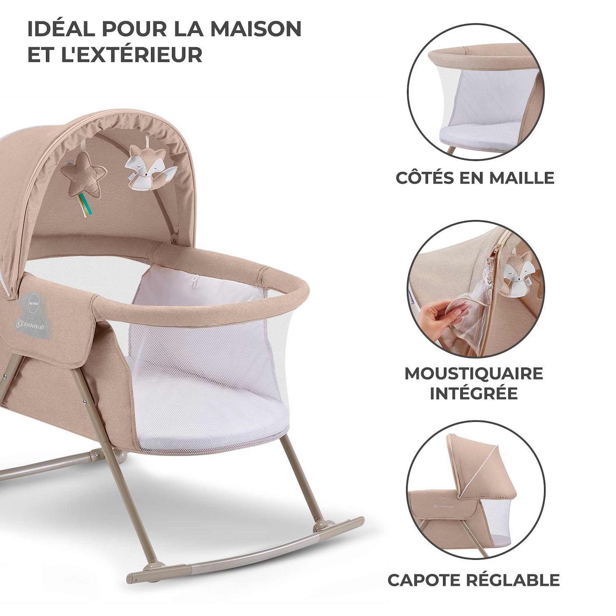 Voir la diapositive 7 : KINDERKRAFT Balancelle électrique bébé 2 en 1 avec fonction transat