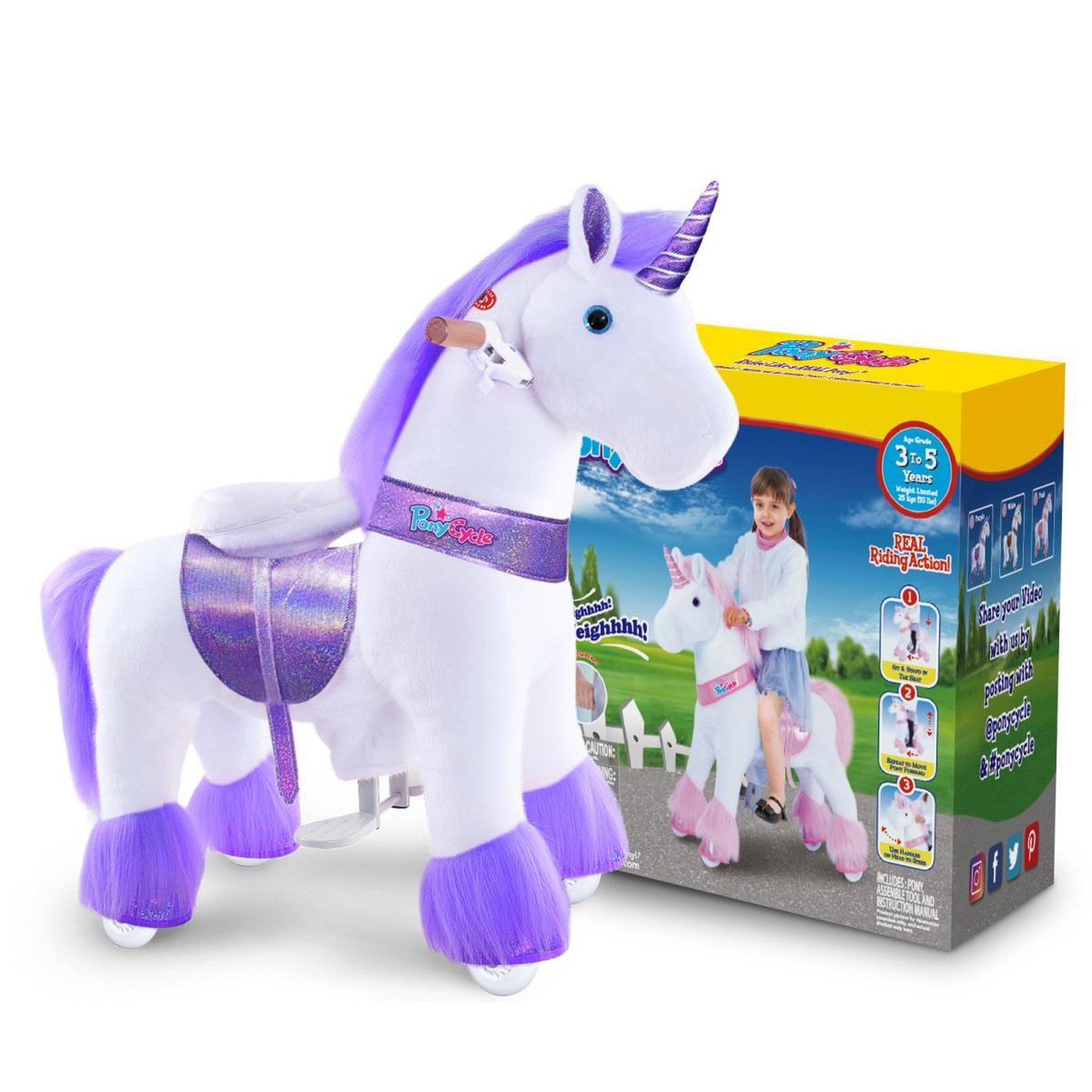Voir la diapositive 2 : Ponycycle Licorne ride-on - violette