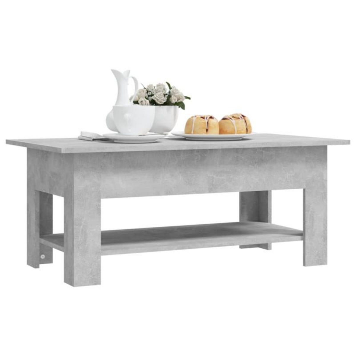 VIDAXL Table basse gris béton 102x55x42 cm bois d ingénierie