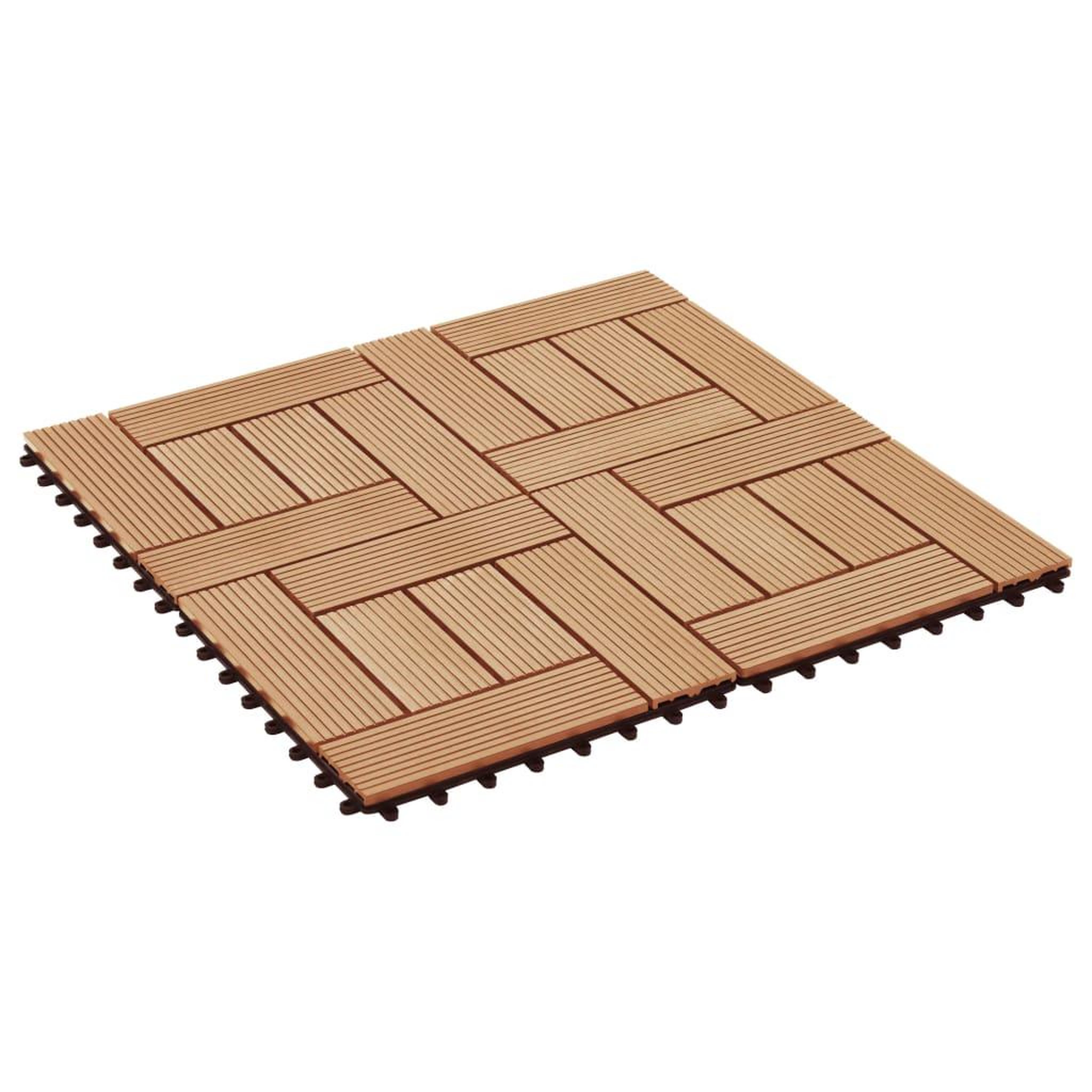 Voir la diapositive 2 : VIDAXL Carreau de terrasse 11 pcs WPC 30 x 30 cm 1 m^2 Couleur Teck