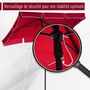 Voir la diapositive 6 : OUTSUNNY Parasol rectangulaire inclinable alu acier polyester haute densité diamètre 2 m rouge
