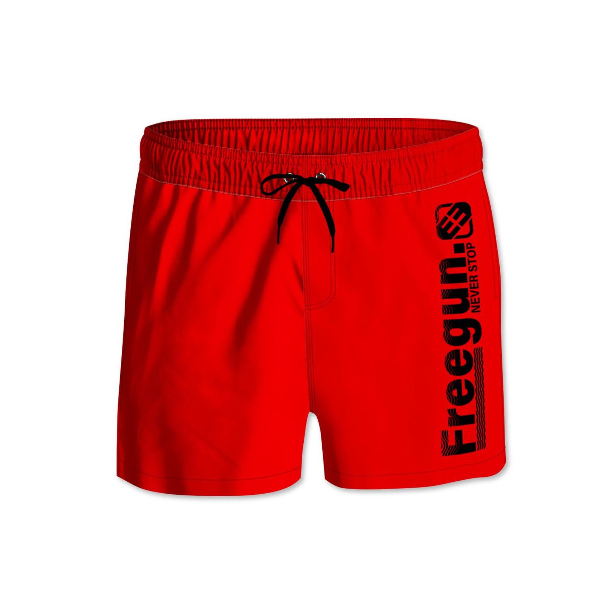 Voir la diapositive 1 : FREEGUN Boardshort court garçon avec ceinture demi-élastiquée
