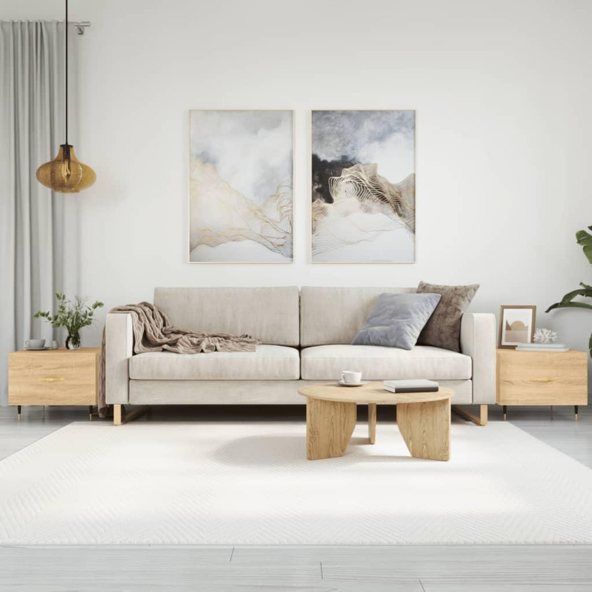 VIDAXL Tables basses 2 pcs chene sonoma 50x50x40 cm bois d'ingenierie