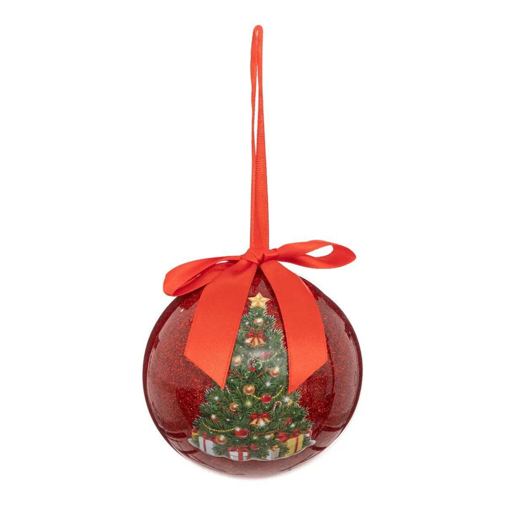 ATMOSPHERA Boule de noël déco  soir de noël  10cm rouge