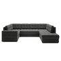 Voir la diapositive 5 : BEST MOBILIER Nappa - canapé panoramique d'angle gauche 7 places convertible avec coffre en velours