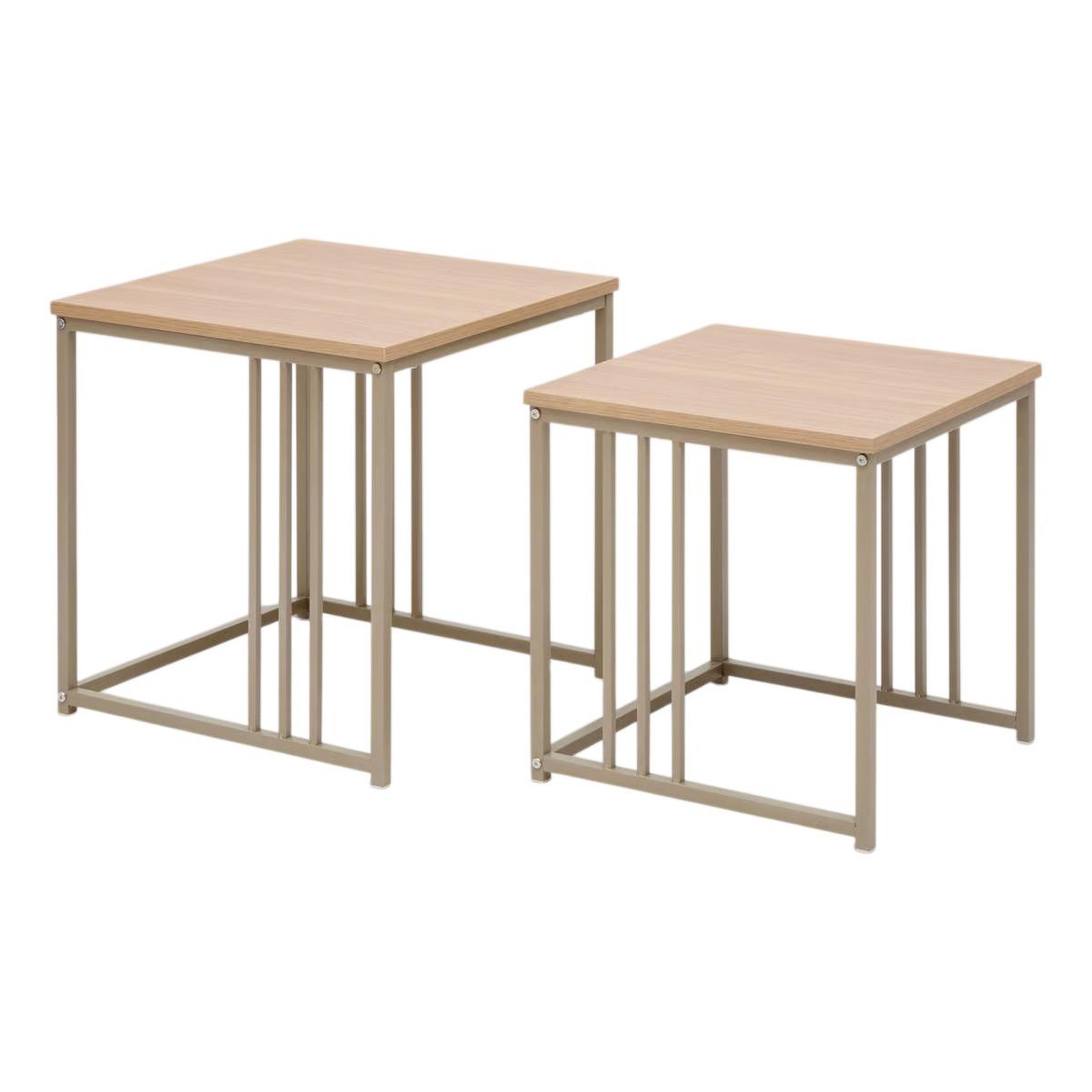FIVE Lot de 2 Tables d'Appoint Gigognes  Duna  45cm Sable