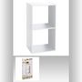 Voir la diapositive 2 : ATMOSPHERA Etagère 2 Cases Mix - P. 34,5 cm x H. 67,5 cm - Blanc