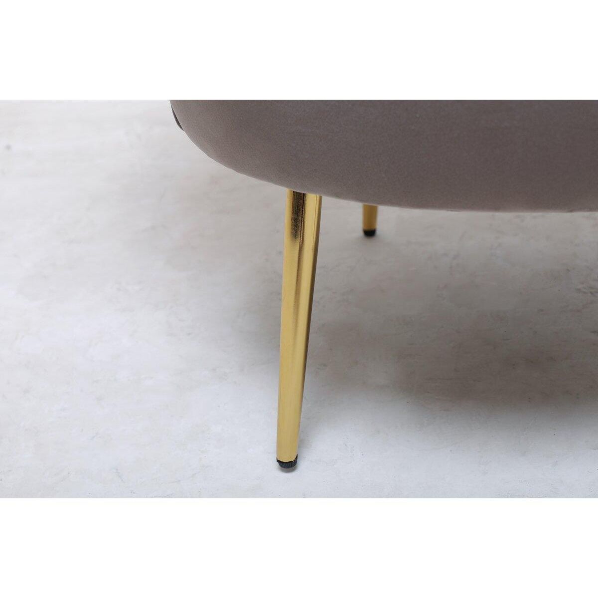 Habitat et Jardin Fauteuil en velours  Floria  - 75 x 68 x 77.5 cm - Gris