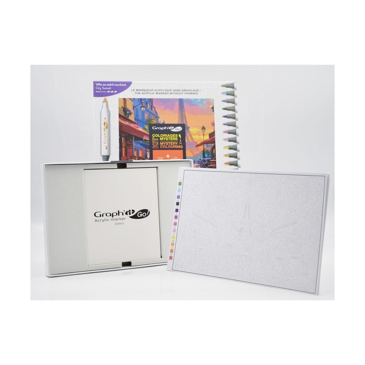 Oz International GRAPH'IT GO Kit Coloriage Mystère - CITY SUNSET