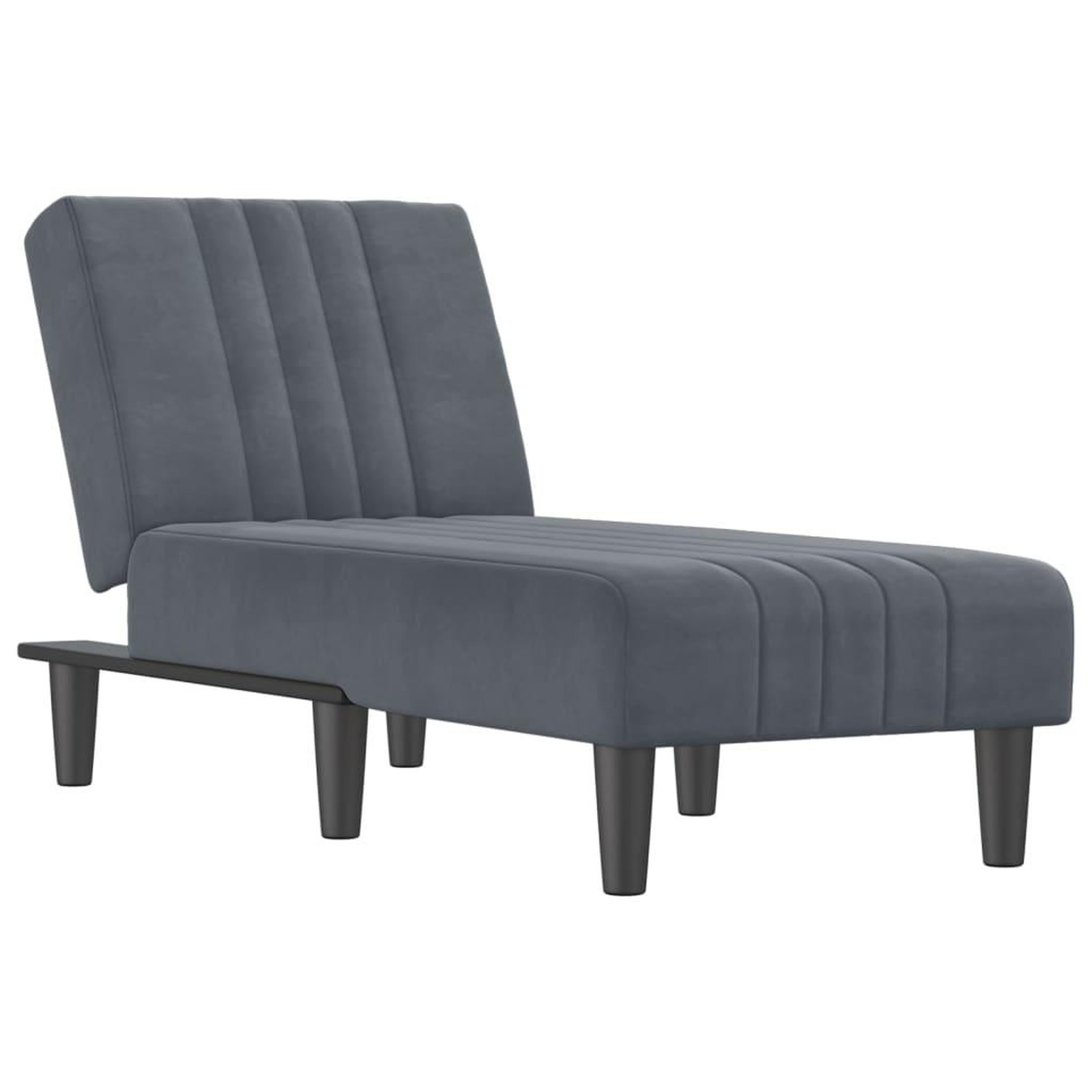 Voir la diapositive 2 : VIDAXL Chaise longue gris fonce velours