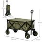 Voir la diapositive 3 : OUTSUNNY Chariot de jardin pliable 4 roues - bâche amovible, poignée télescopique réglable, 5 pochettes rangement - acier polyester kaki
