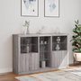 Voir la diapositive 4 : VIDAXL Buffet avec lumieres LED sonoma gris 162x37x100 cm