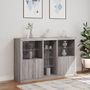 Voir la diapositive 4 : VIDAXL Buffet avec lumieres LED sonoma gris 162x37x100 cm