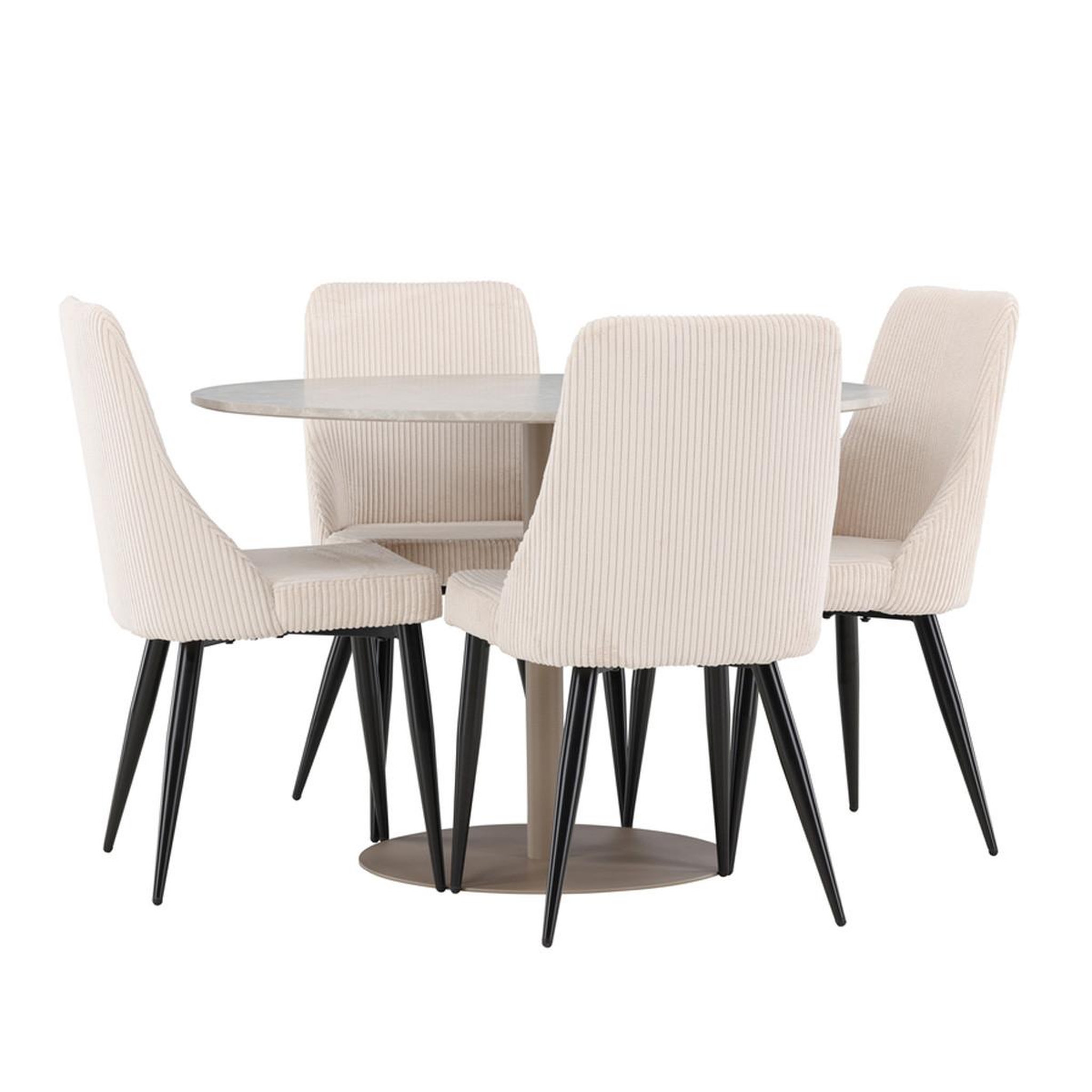 Paris Prix Ensemble table à manger & 4 chaises  lycke & leone  110cm beige