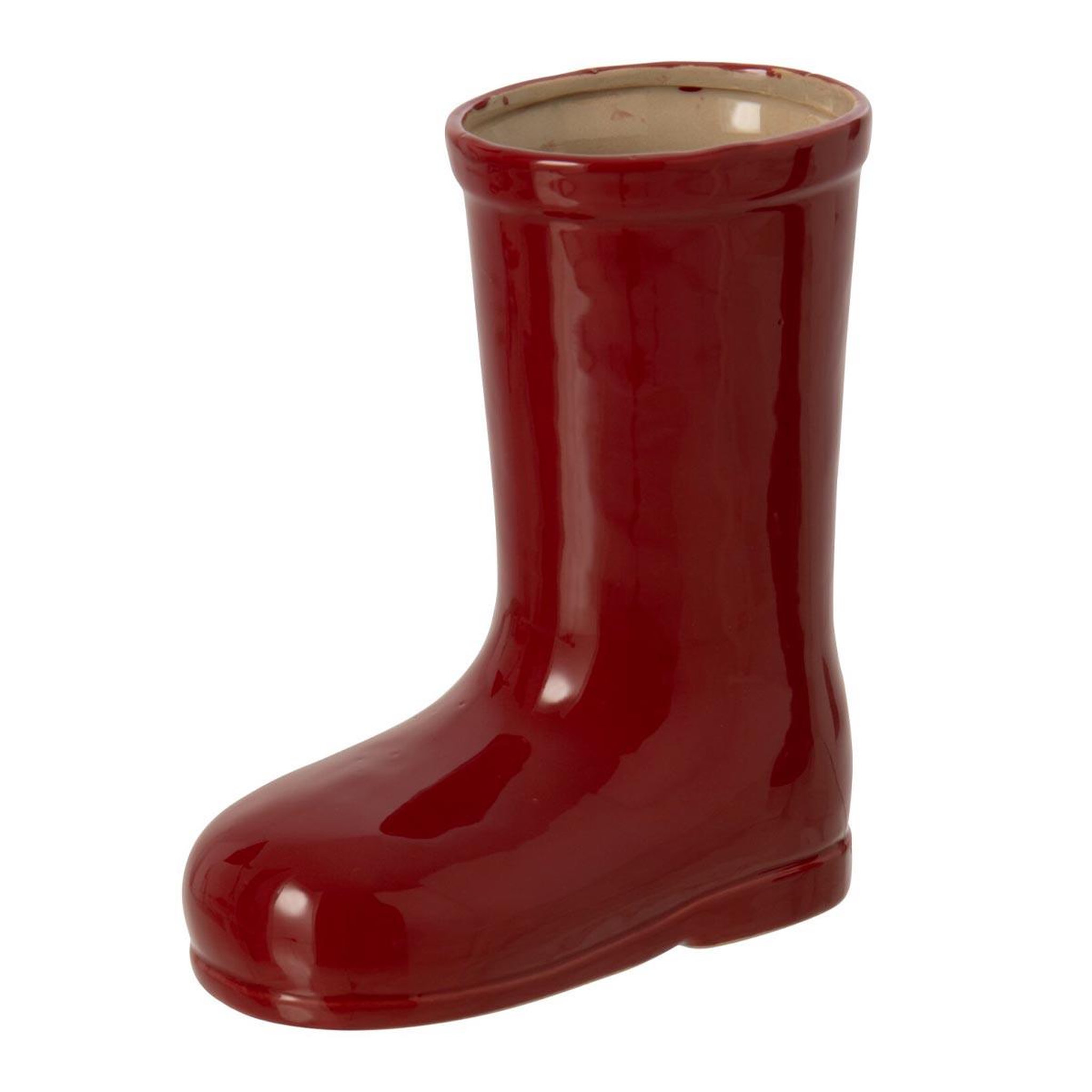 J-LINE Botte déco en porcelaine  egil  23cm rouge foncé