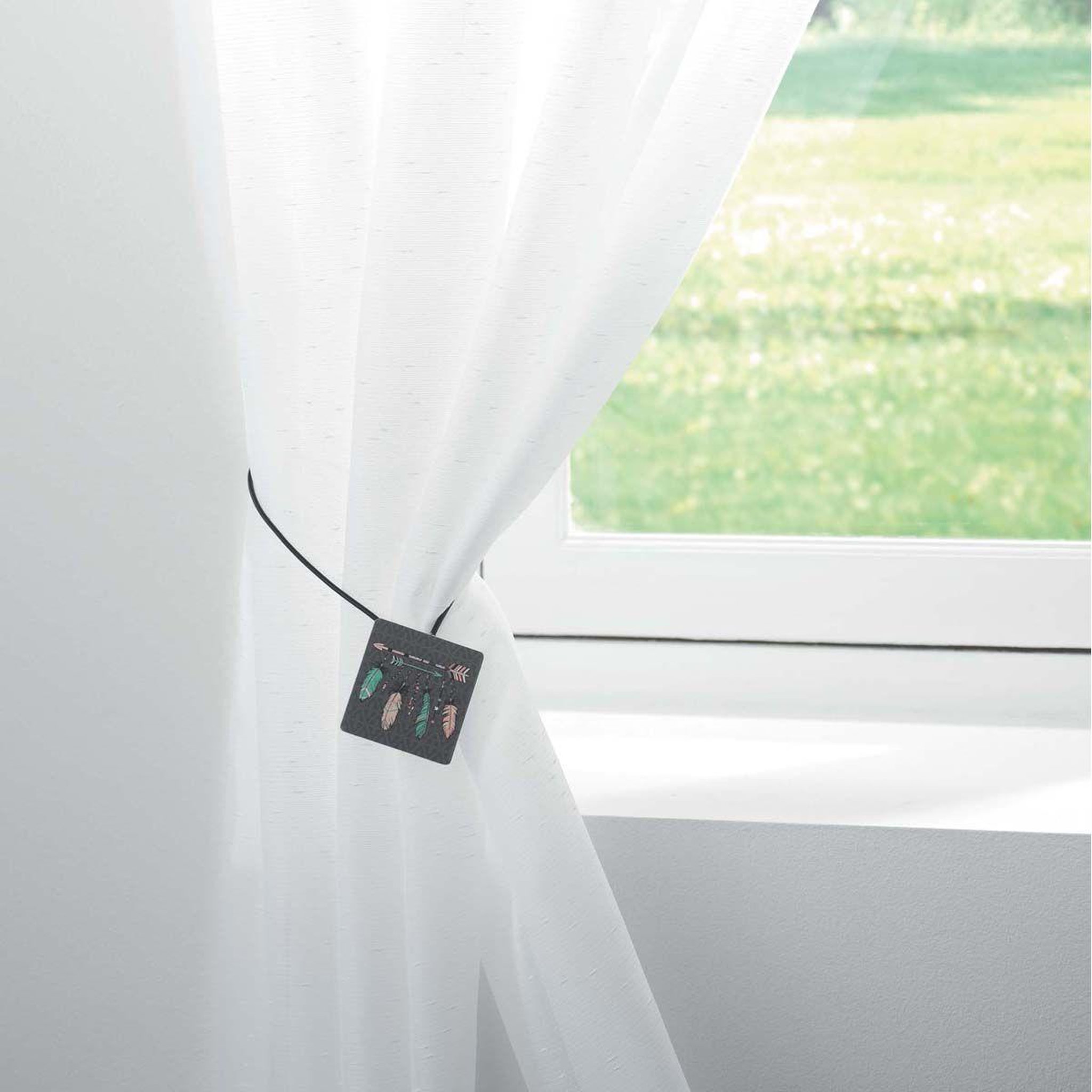 Voir la diapositive 3 : Douceur d'Intérieur Embrasse de rideau aimantée  aden  43cm multicolore