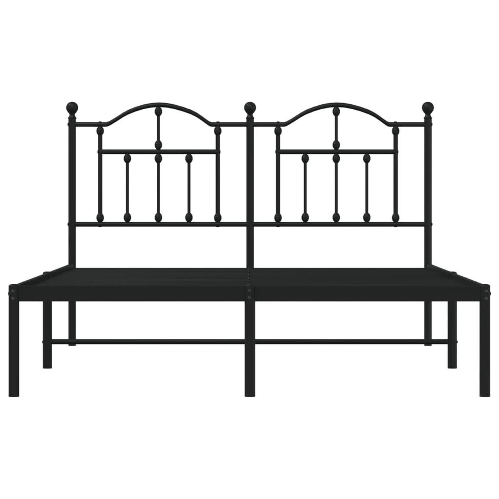 Voir la diapositive 5 : VIDAXL Cadre de lit metal sans matelas avec tete de lit noir 140x200cm
