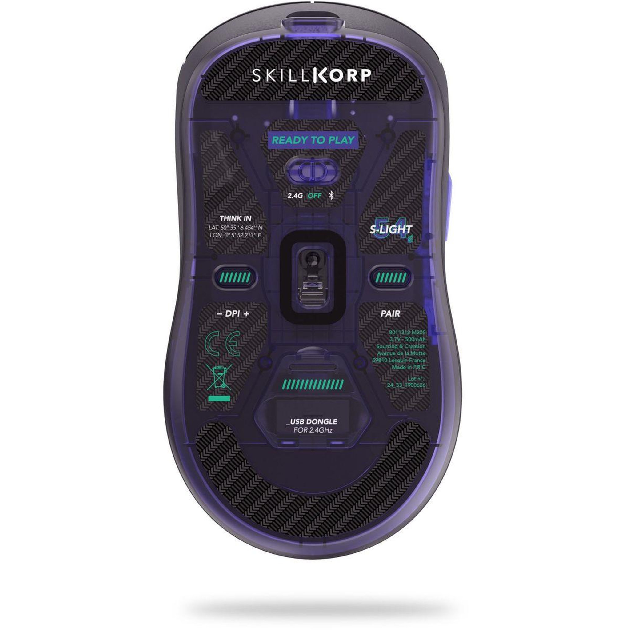 Voir la diapositive 2 : SKILLKORP Souris gamer sans fil m20 noir ultimate 1k
