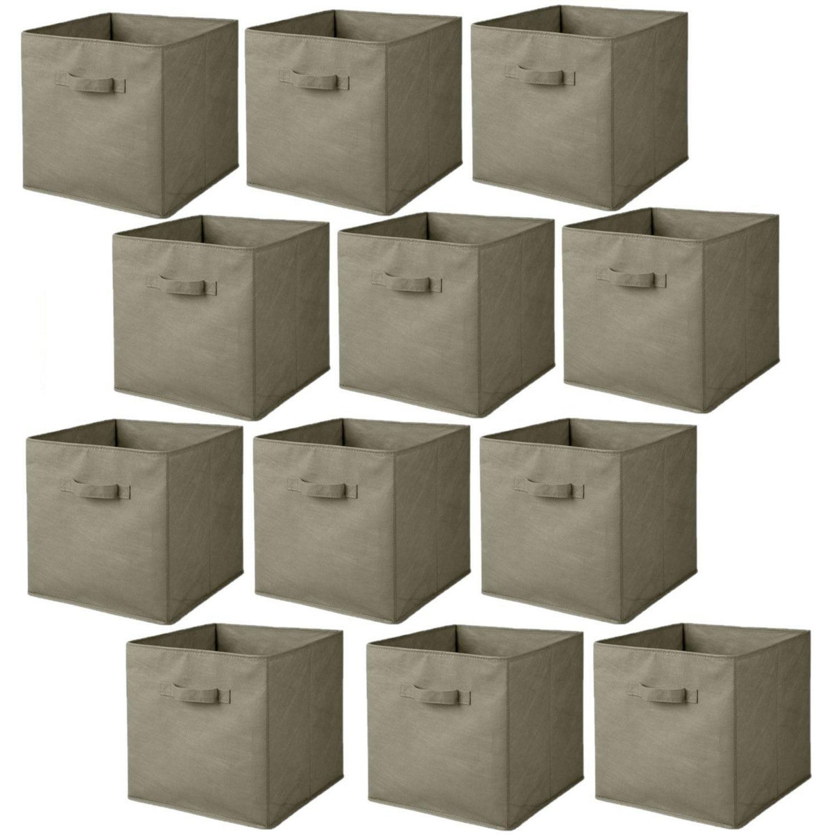 TOILINUX Lot de 12 cubes de rangement pliables en tissus avec poignée