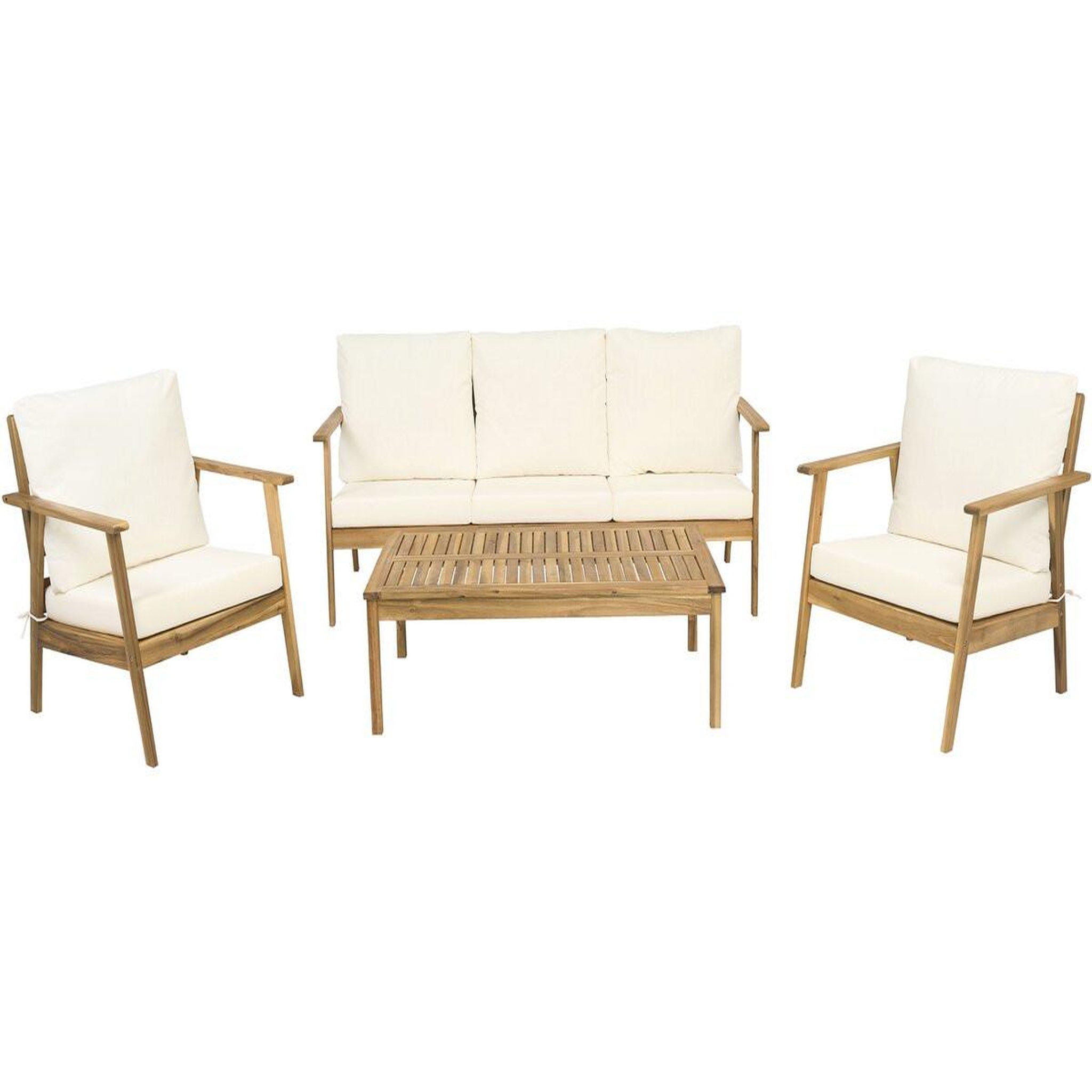 Habitat et Jardin Salon de jardin en bois d'acacia avec coussins  chilwell  - 5 places - beige