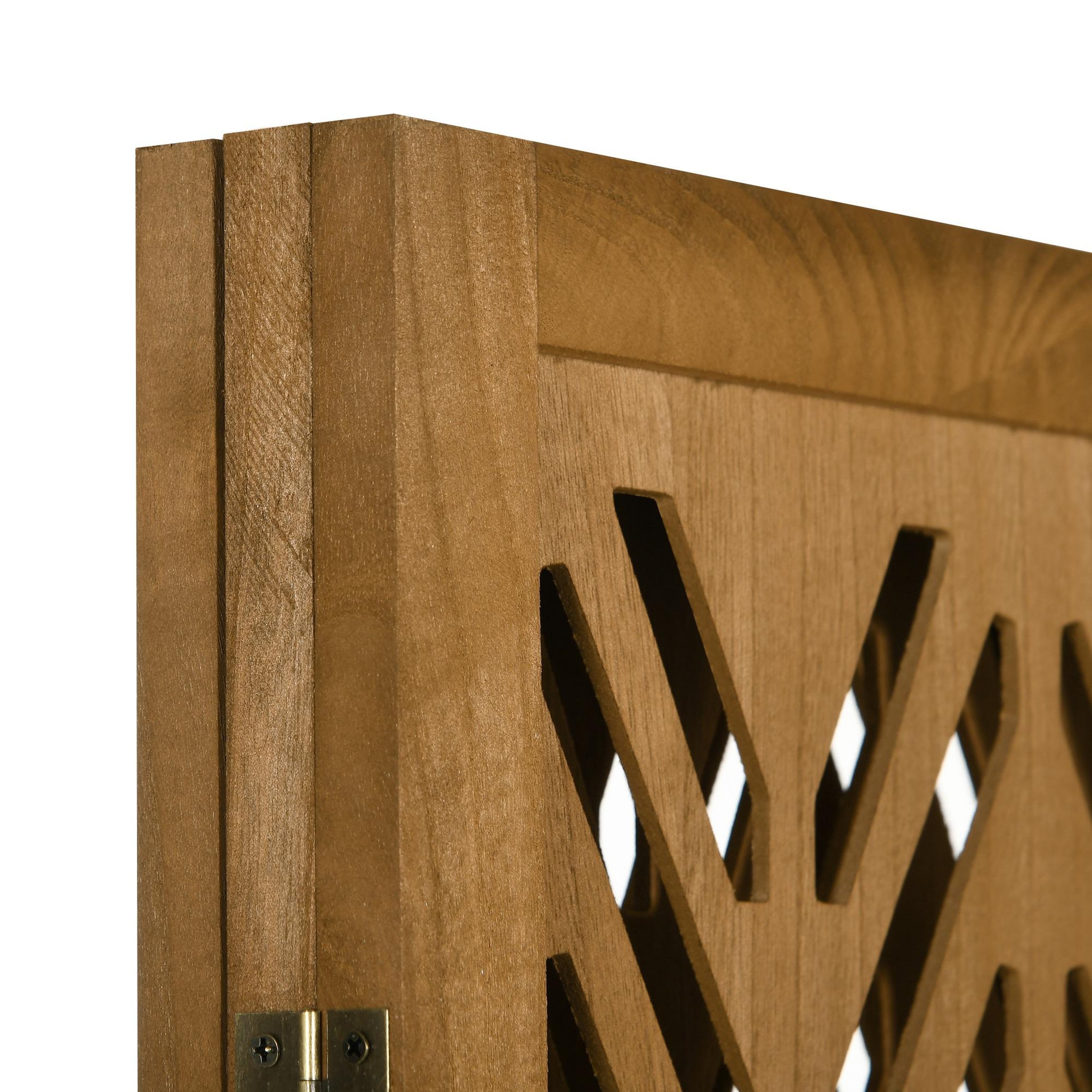 Voir la diapositive 6 : HOMCOM Paravent intérieur ajouré 4 panneaux pliables séparateur de pièce bois de paulownia verni