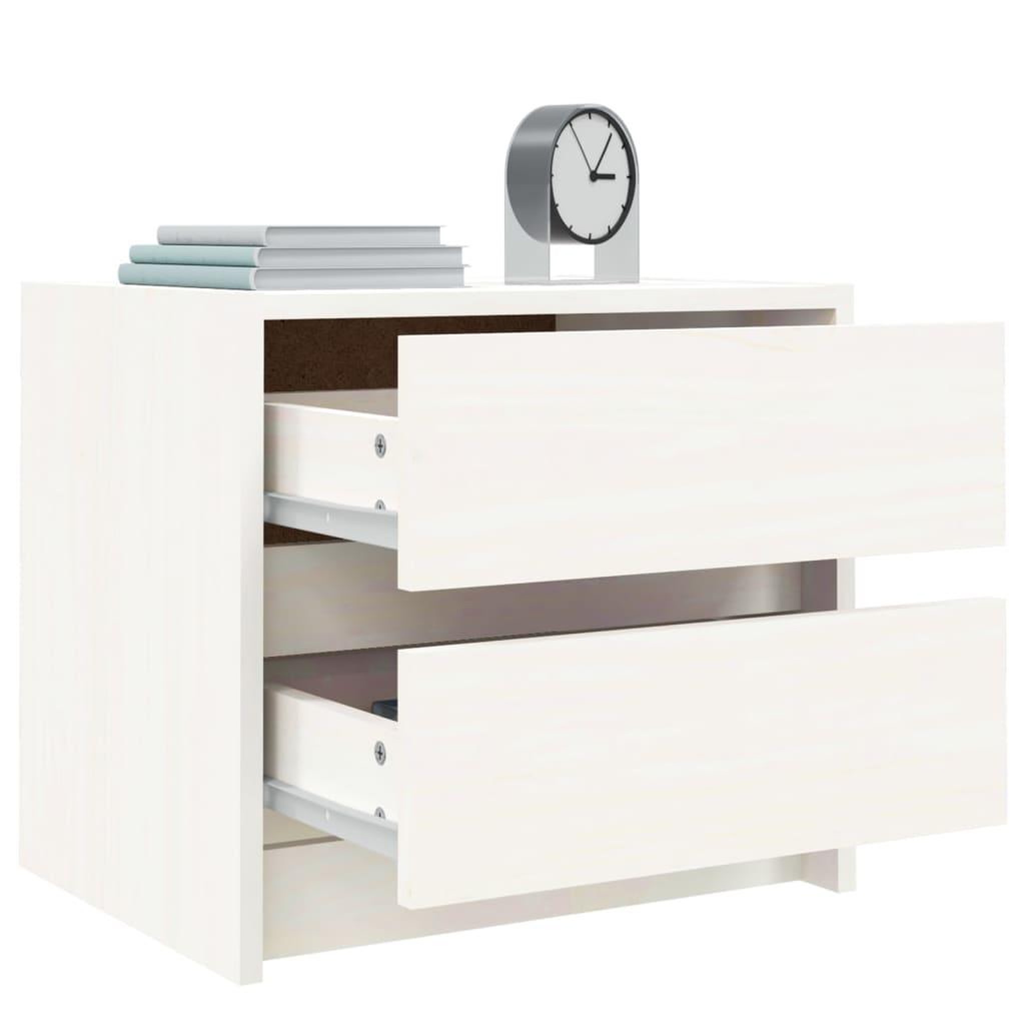 Voir la diapositive 4 : VIDAXL Tables de chevet 2 pcs blanc 40x31x35,5 cm bois de pin massif